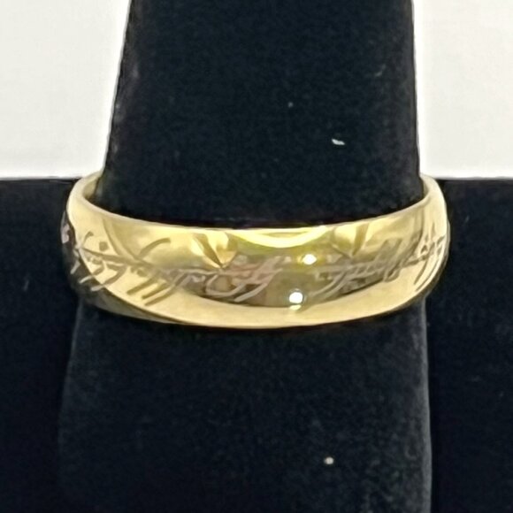 Men's Size 10 Gold Toned Lord of the Ring "The One Ring" - Picture 1 of 4